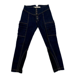 Prairie Underground Womens Jeans Girdle Button‎ Fly Ribbed Calf 25